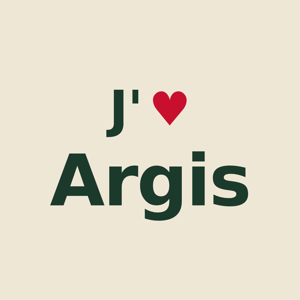 Tote bag personnalisé Argis — design J'aime Argis