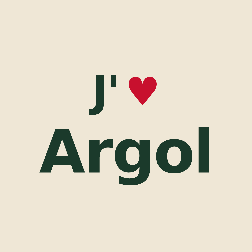 Tote bag personnalisé Argol — design J'aime Argol