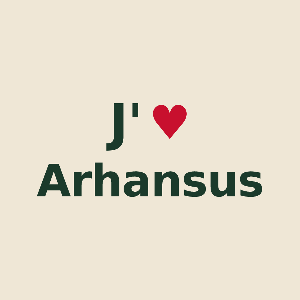 Tote bag personnalisé Arhansus — design J'aime Arhansus