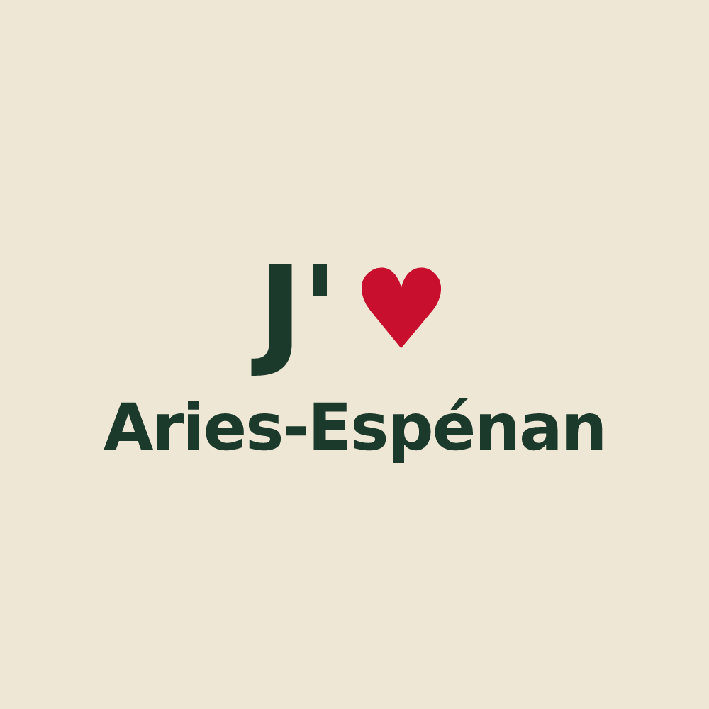 Tote bag personnalisé Aries-Espénan — design J'aime Aries-Espénan