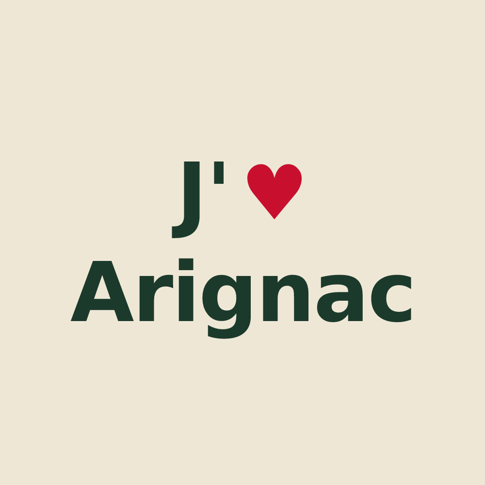 Tote bag personnalisé Arignac — design J'aime Arignac