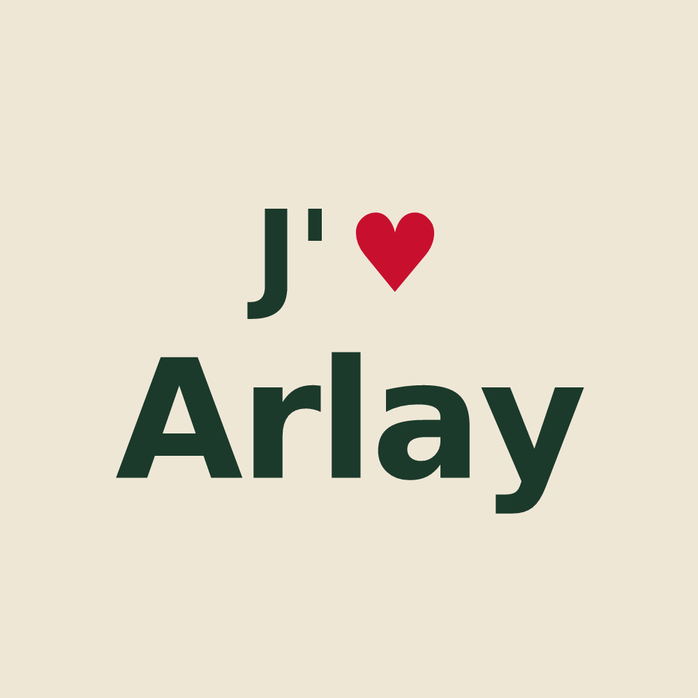 Tote bag personnalisé Arlay — design « J'aime Arlay » imprimé sur le tote bag