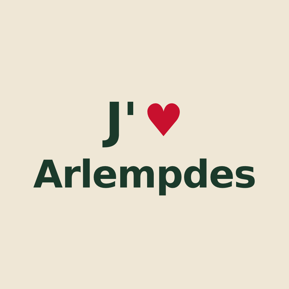 Tote bag personnalisé Arlempdes — design J'aime Arlempdes