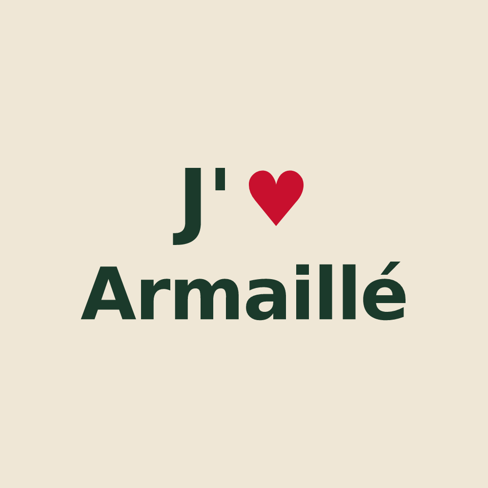 Tote bag personnalisé Armaillé — design J'aime Armaillé