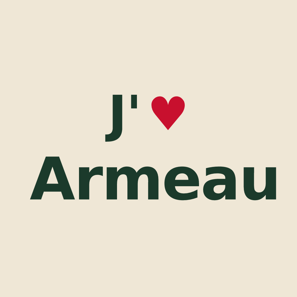 Tote bag personnalisé Armeau — design J'aime Armeau