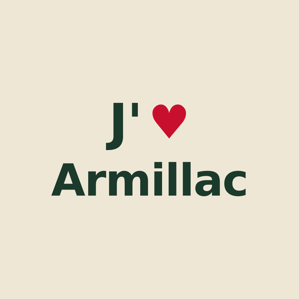 Tote bag personnalisé Armillac — design J'aime Armillac