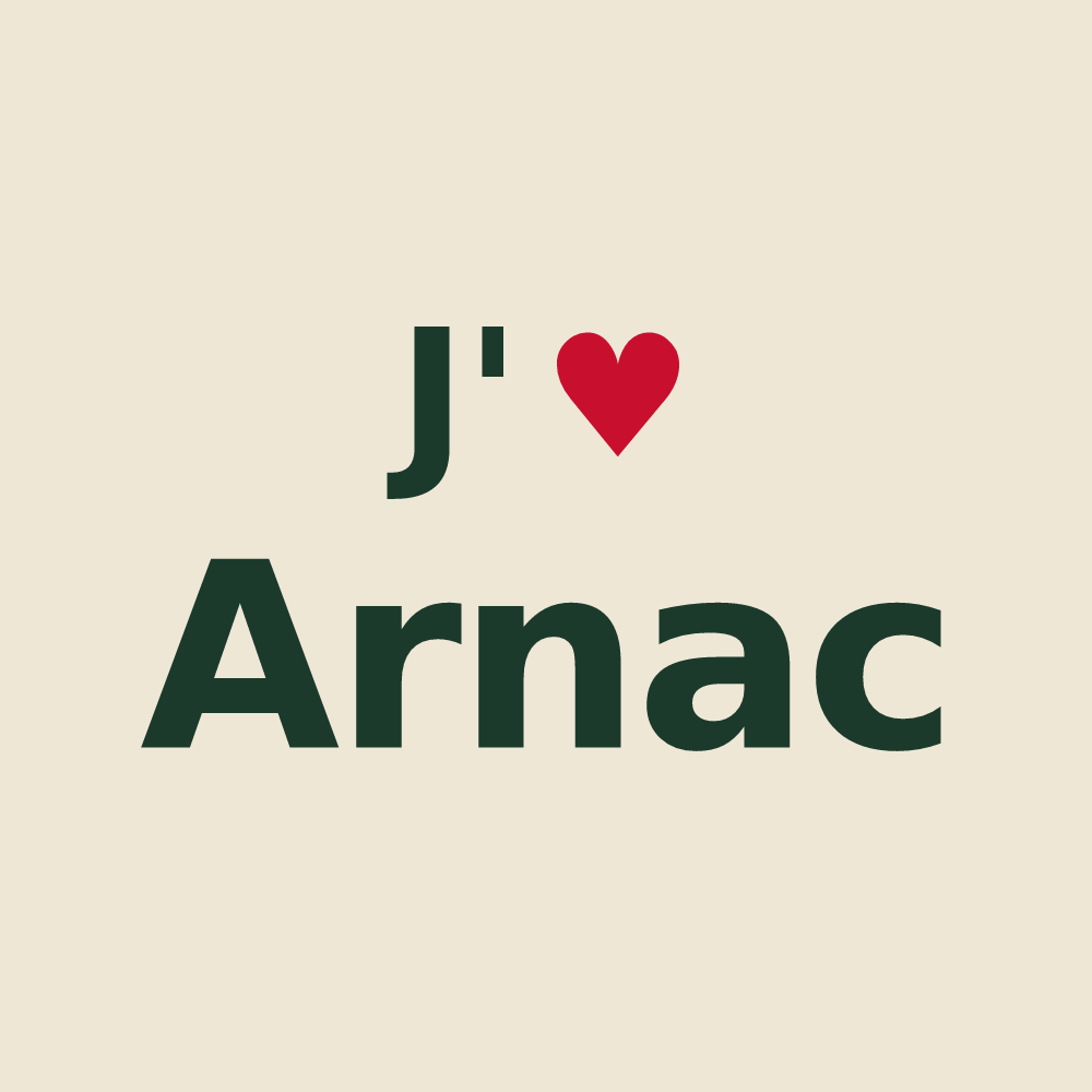 Tote bag personnalisé Arnac — design J'aime Arnac