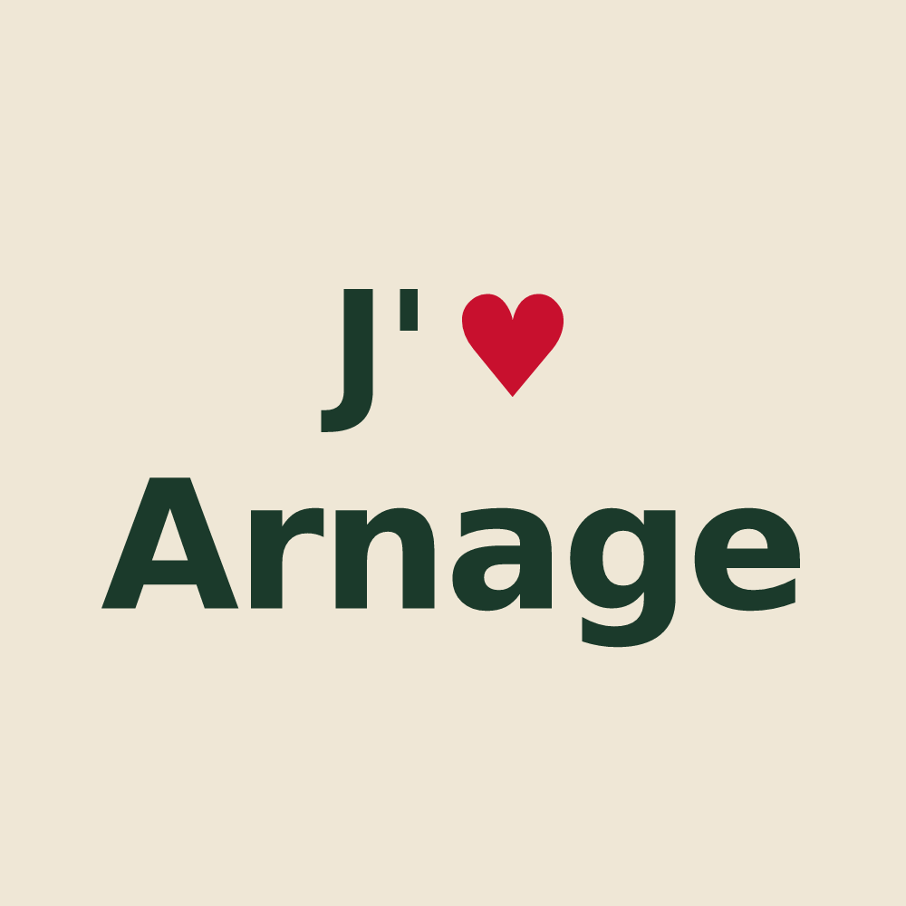 Tote bag personnalisé Arnage — design J'aime Arnage