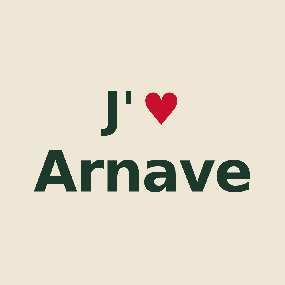 Tote bag personnalisé Arnave — design J'aime Arnave
