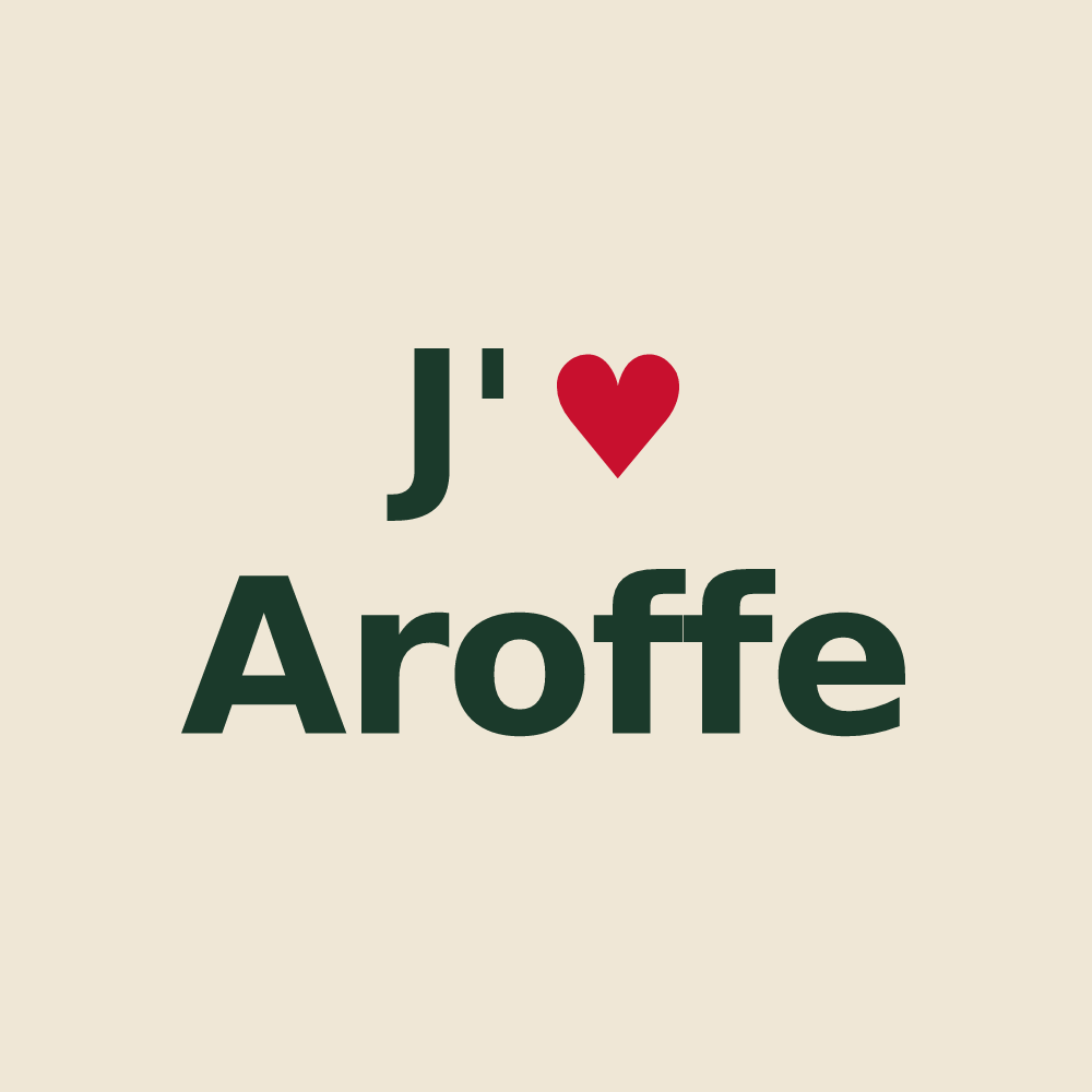 Tote bag personnalisé Aroffe — design J'aime Aroffe