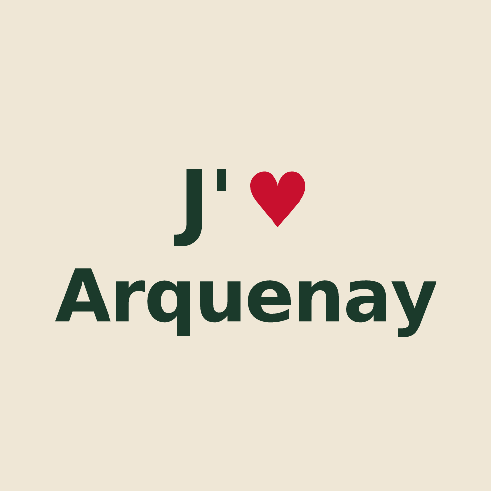 Tote bag personnalisé Arquenay — design J'aime Arquenay