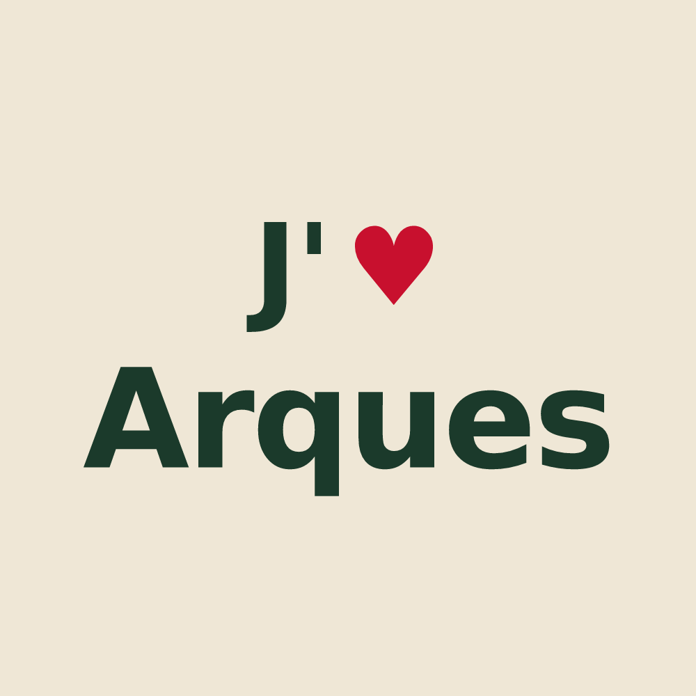 Tote bag personnalisé Arques — design J'aime Arques