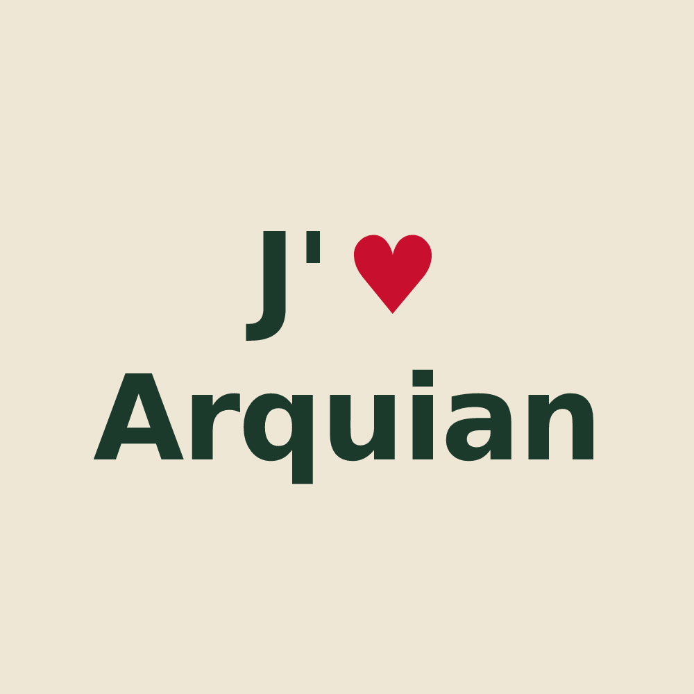 Tote bag personnalisé Arquian — design J'aime Arquian