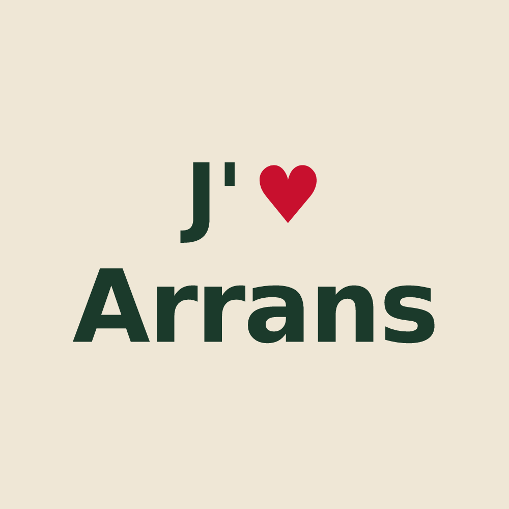 Tote bag personnalisé Arrans — design J'aime Arrans