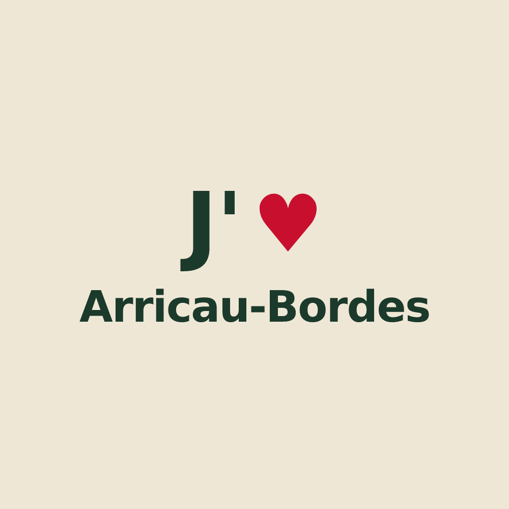 Tote bag personnalisé Arricau-Bordes — design J'aime Arricau-Bordes