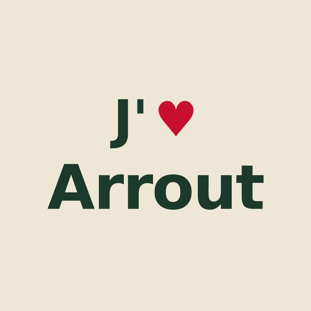 Tote bag personnalisé Arrout — design « J'aime Arrout » imprimé sur le tote bag
