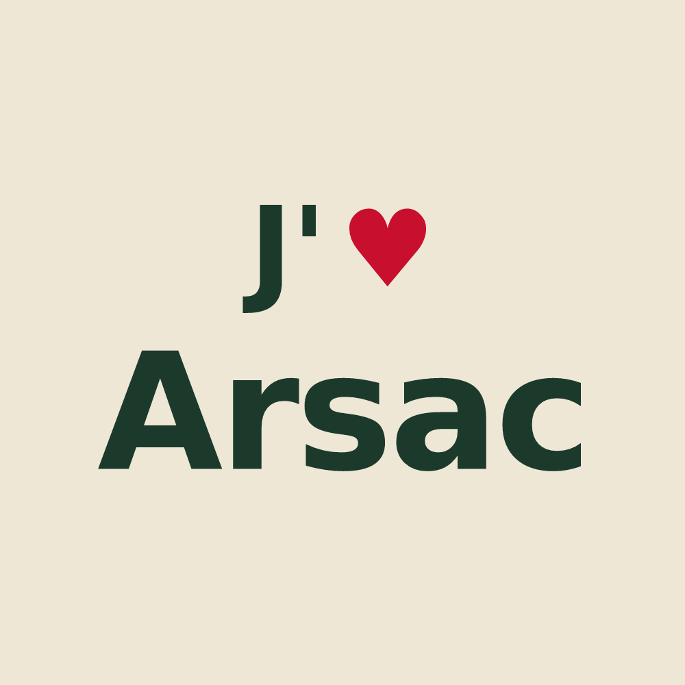 Tote bag personnalisé Arsac — design J'aime Arsac