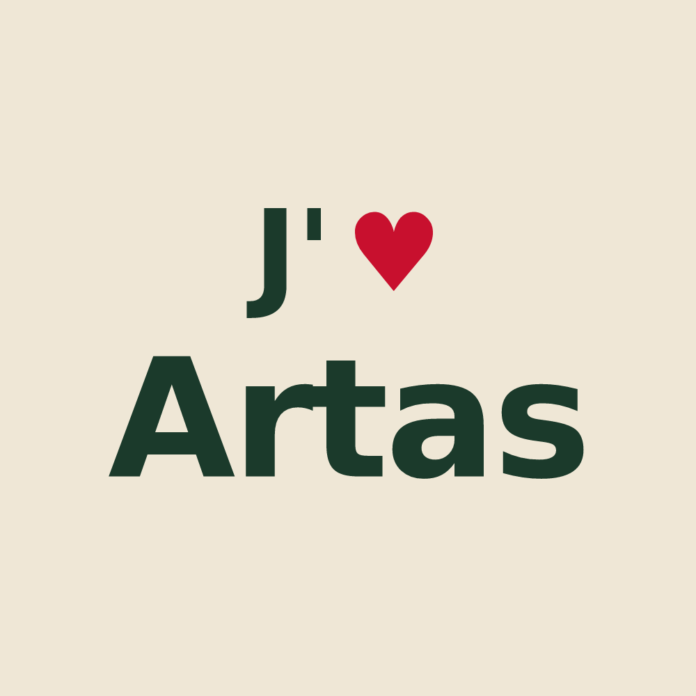 Tote bag personnalisé Artas — design J'aime Artas