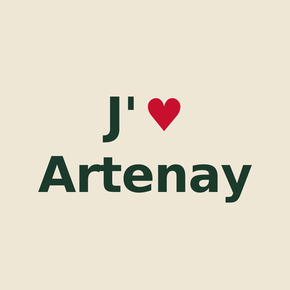 Tote bag personnalisé Artenay — design J'aime Artenay