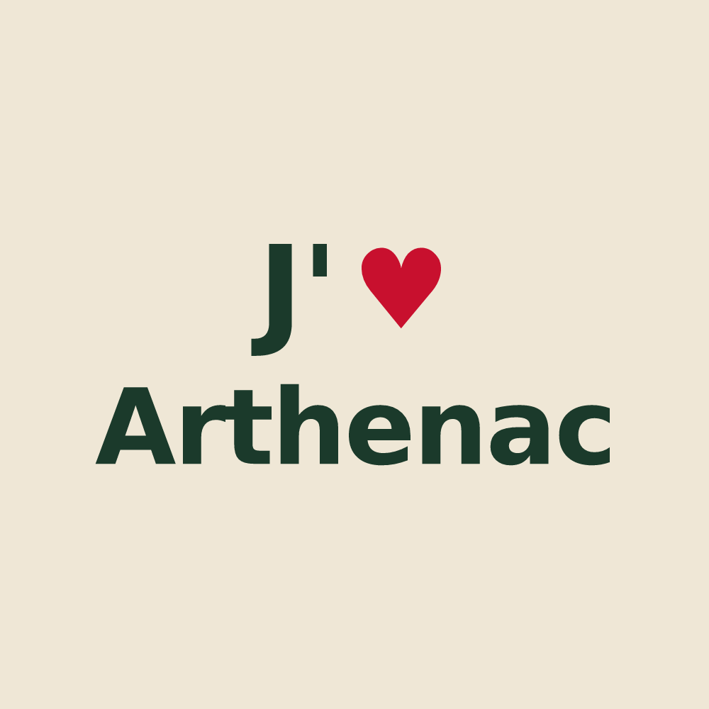 Tote bag personnalisé Arthenac — design J'aime Arthenac
