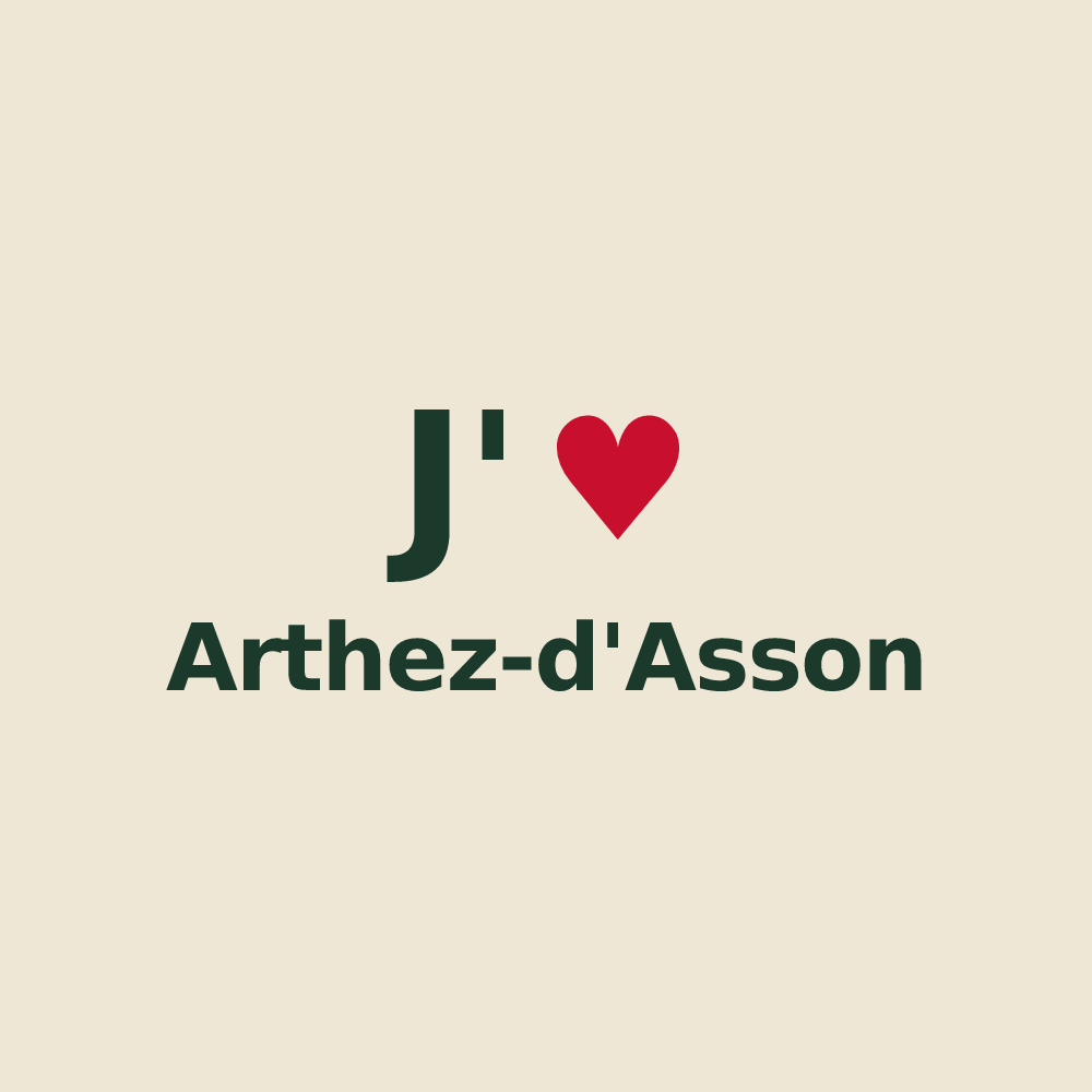 Tote bag personnalisé Arthez-d'Asson — design « J'aime Arthez-d'Asson » imprimé sur le tote bag