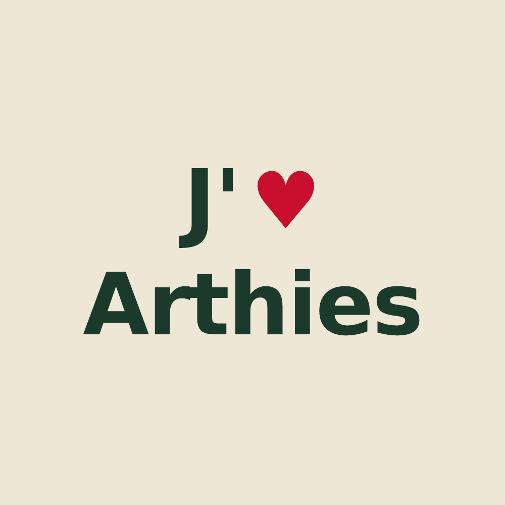 Tote bag personnalisé Arthies — design « J'aime Arthies » imprimé sur le tote bag