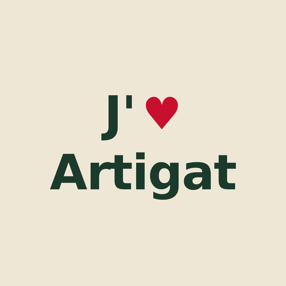 Tote bag personnalisé Artigat — design J'aime Artigat