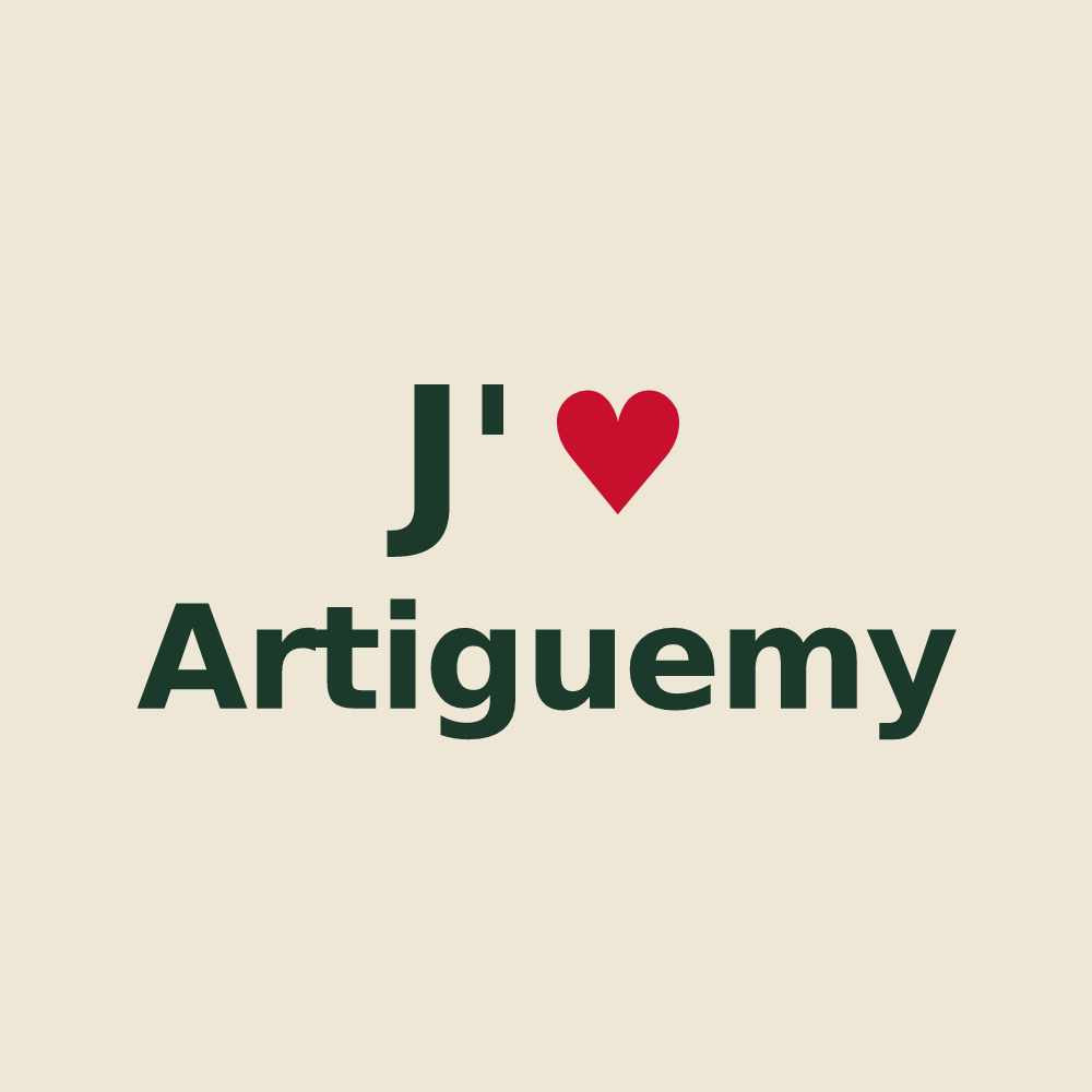 Tote bag personnalisé Artiguemy — design J'aime Artiguemy
