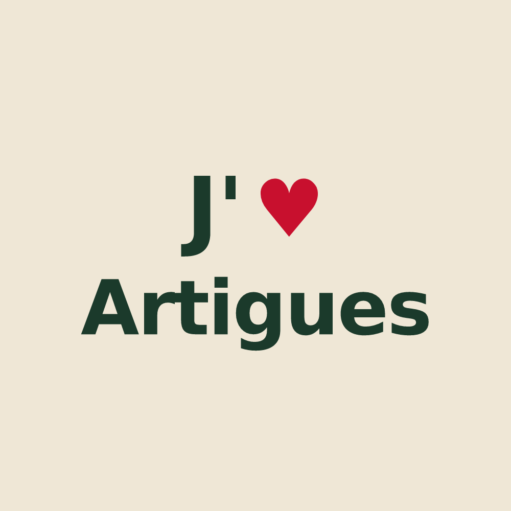Tote bag personnalisé Artigues — design J'aime Artigues