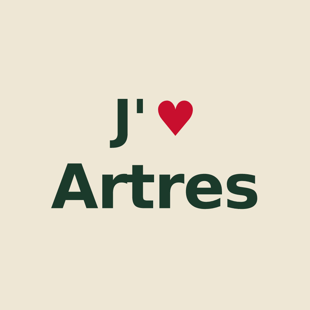 Tote bag personnalisé Artres — design J'aime Artres