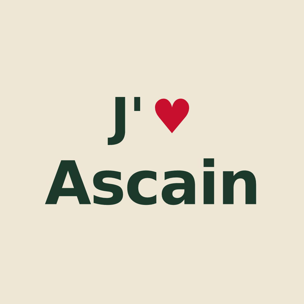 Tote bag personnalisé Ascain — design J'aime Ascain