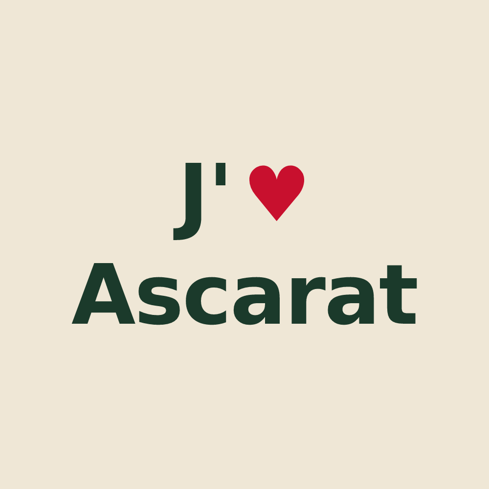 Tote bag personnalisé Ascarat — design J'aime Ascarat