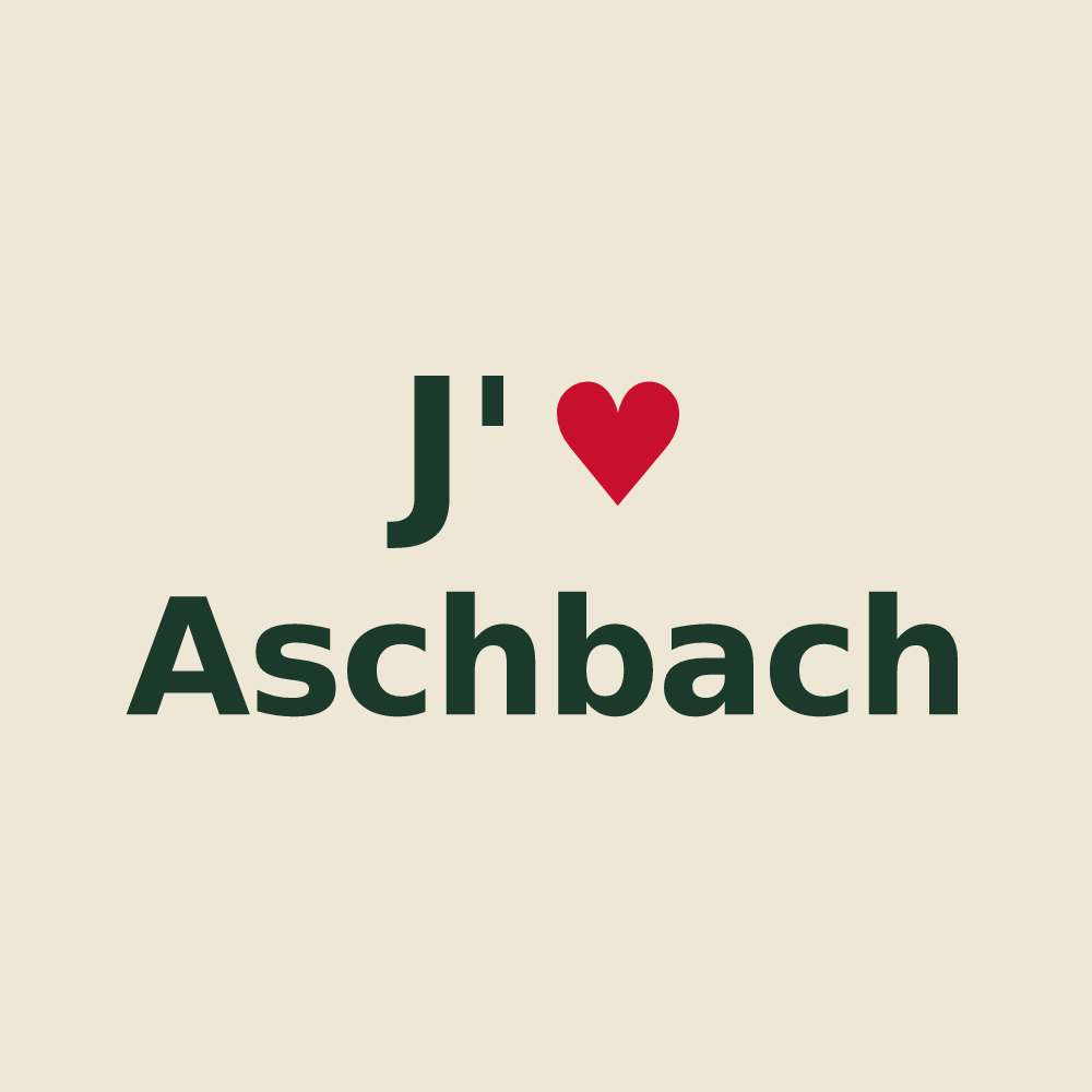 Tote bag personnalisé Aschbach — design J'aime Aschbach