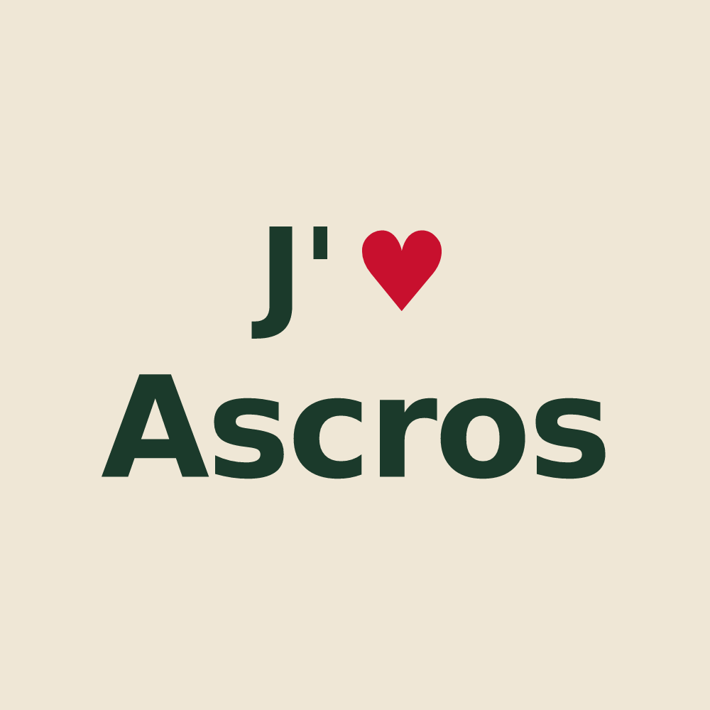 Tote bag personnalisé Ascros — design J'aime Ascros