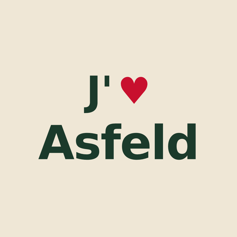 Tote bag personnalisé Asfeld — design J'aime Asfeld