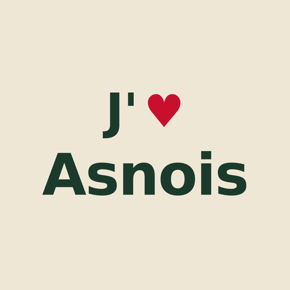 Tote bag personnalisé Asnois — design J'aime Asnois