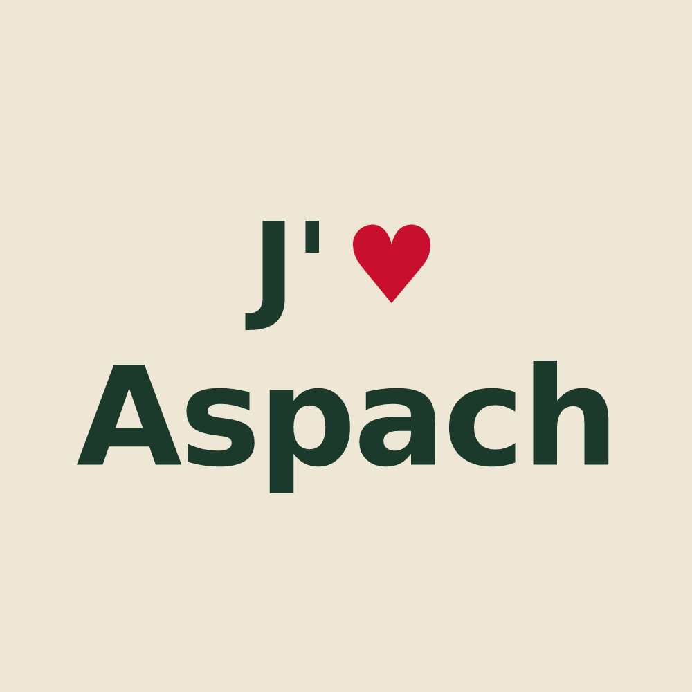 Tote bag personnalisé Aspach — design J'aime Aspach
