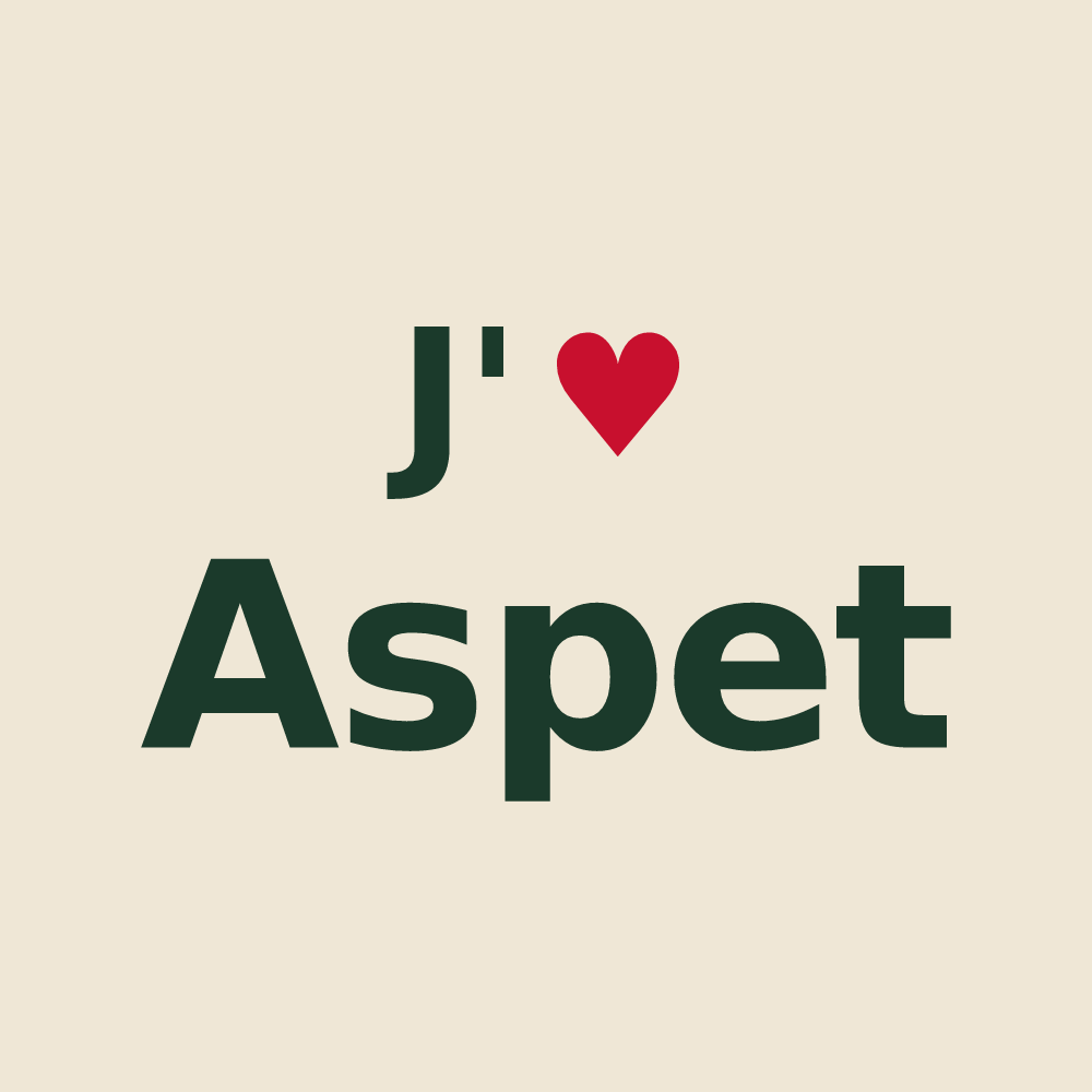 Tote bag personnalisé Aspet — design J'aime Aspet