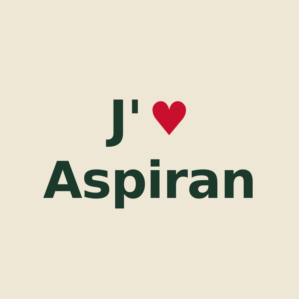 Tote bag personnalisé Aspiran — design J'aime Aspiran