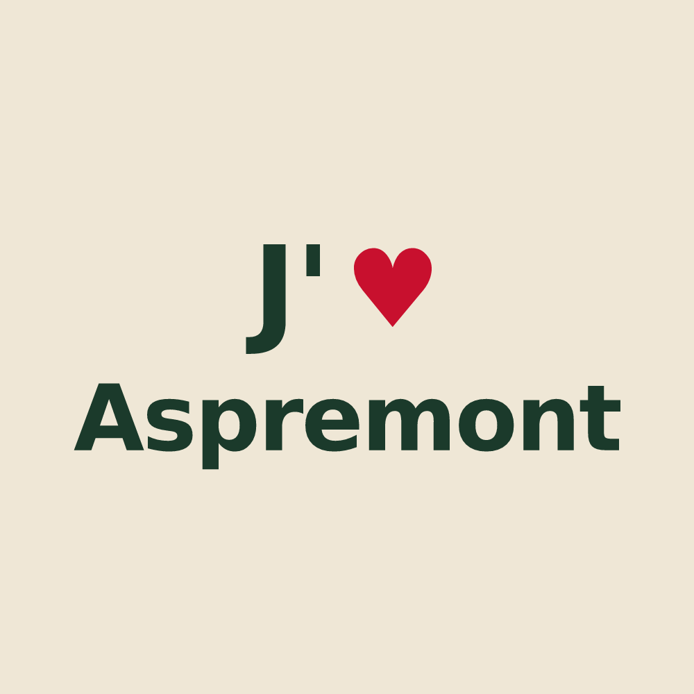 Tote bag personnalisé Aspremont — design J'aime Aspremont