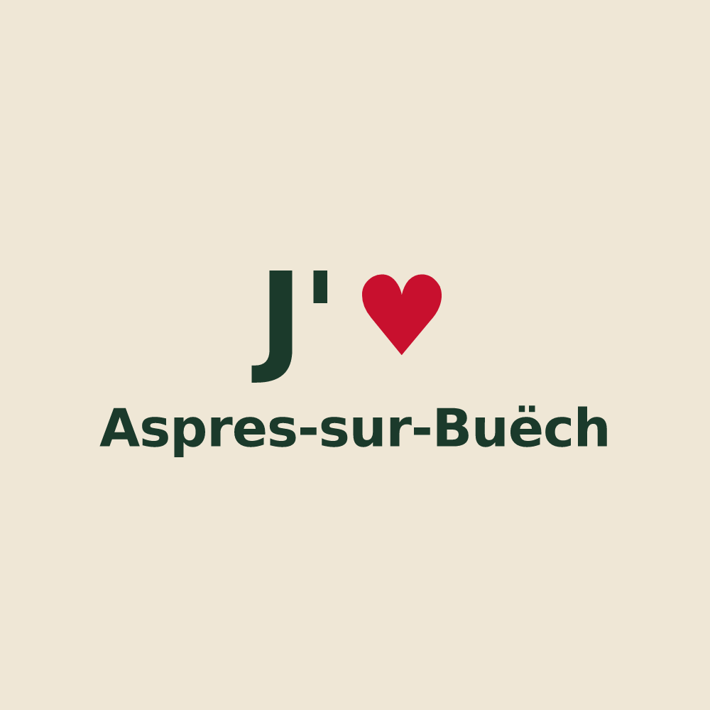 Tote bag personnalisé Aspres-sur-Buëch — design J'aime Aspres-sur-Buëch
