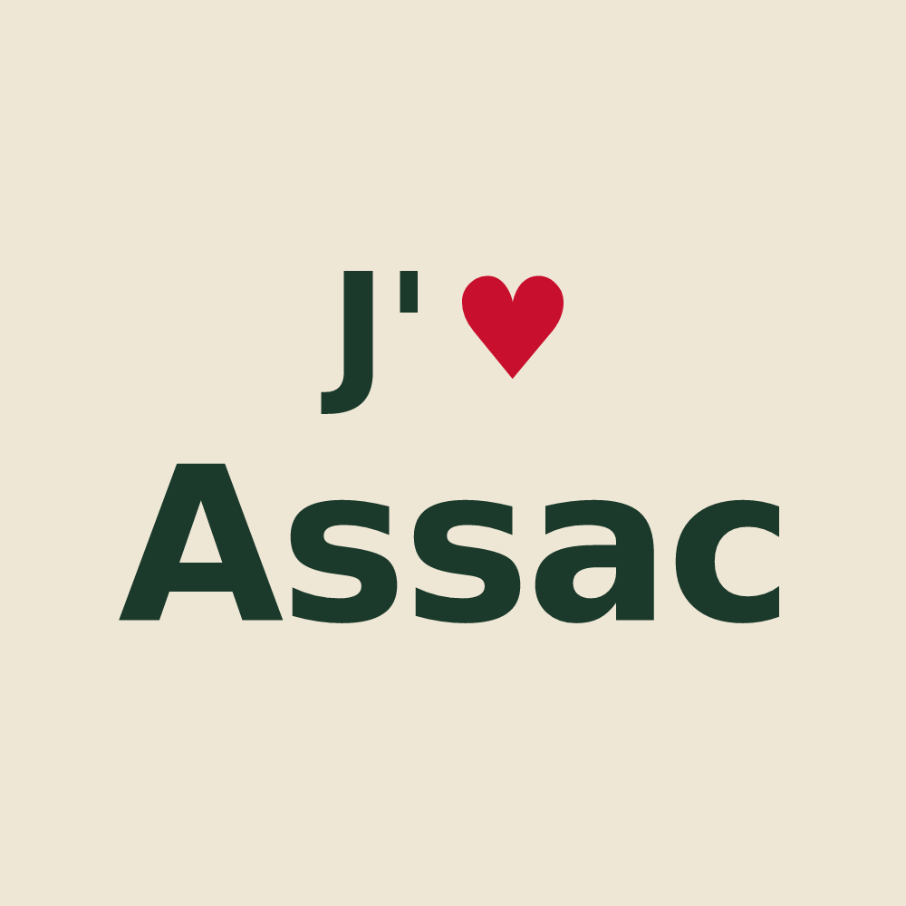 Tote bag personnalisé Assac — design J'aime Assac
