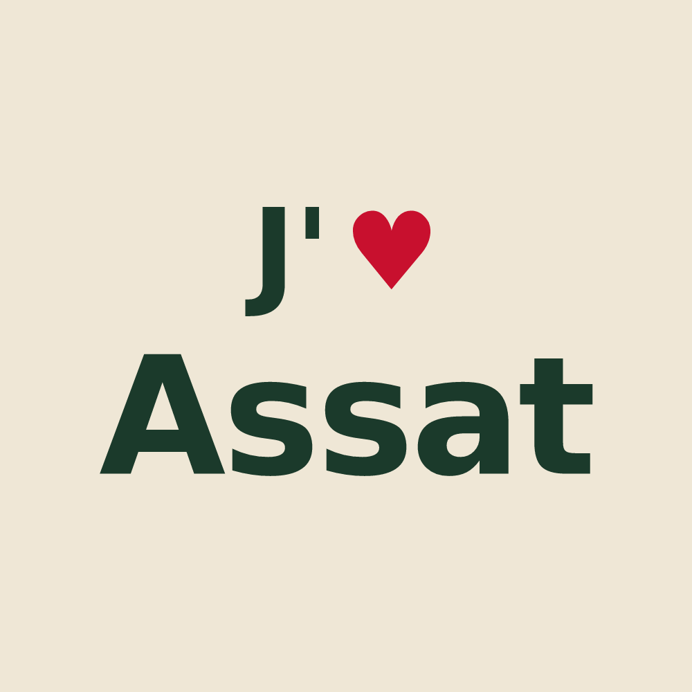 Tote bag personnalisé Assat — design J'aime Assat