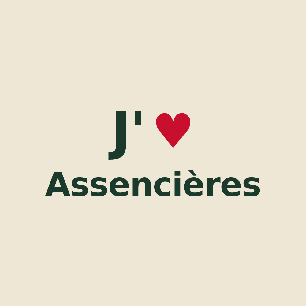 Tote bag personnalisé Assencières — design J'aime Assencières
