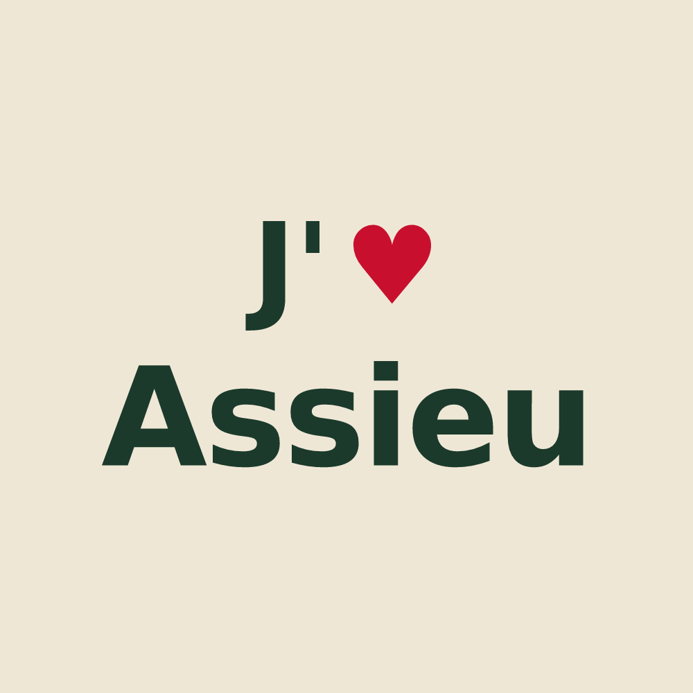 Tote bag personnalisé Assieu — design J'aime Assieu