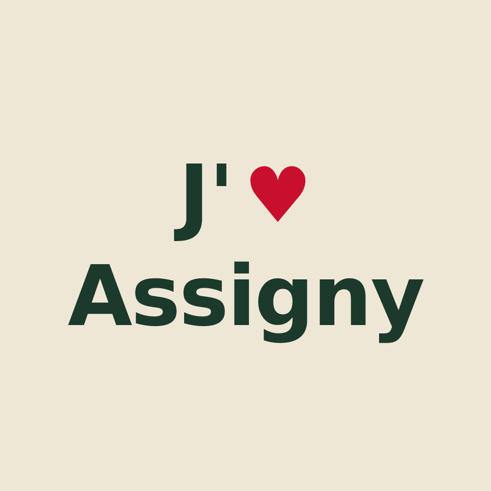 Tote bag personnalisé Assigny — design J'aime Assigny