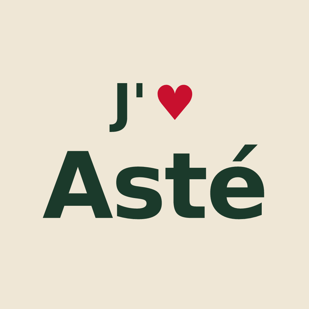Tote bag personnalisé Asté — design J'aime Asté