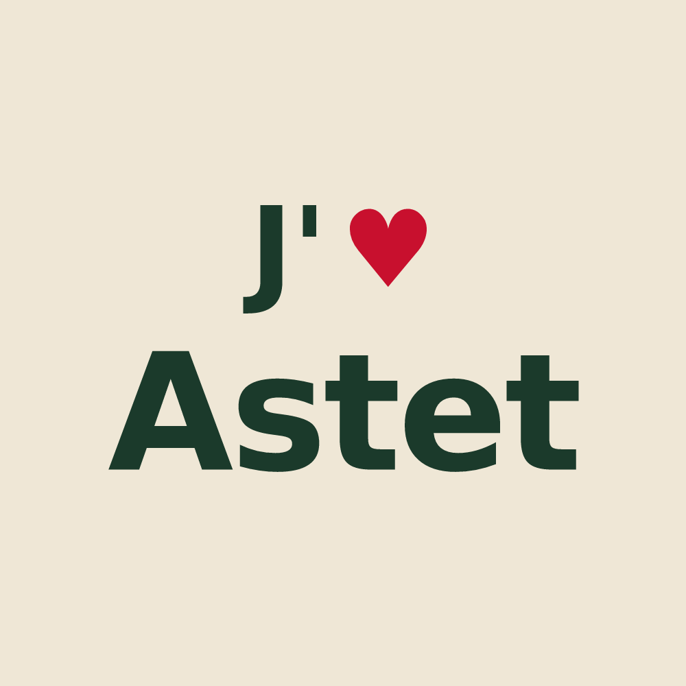Tote bag personnalisé Astet — design J'aime Astet