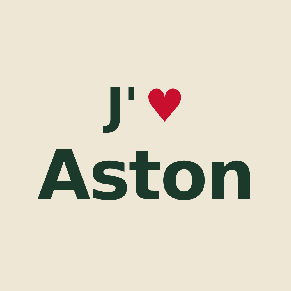Tote bag personnalisé Aston — design J'aime Aston