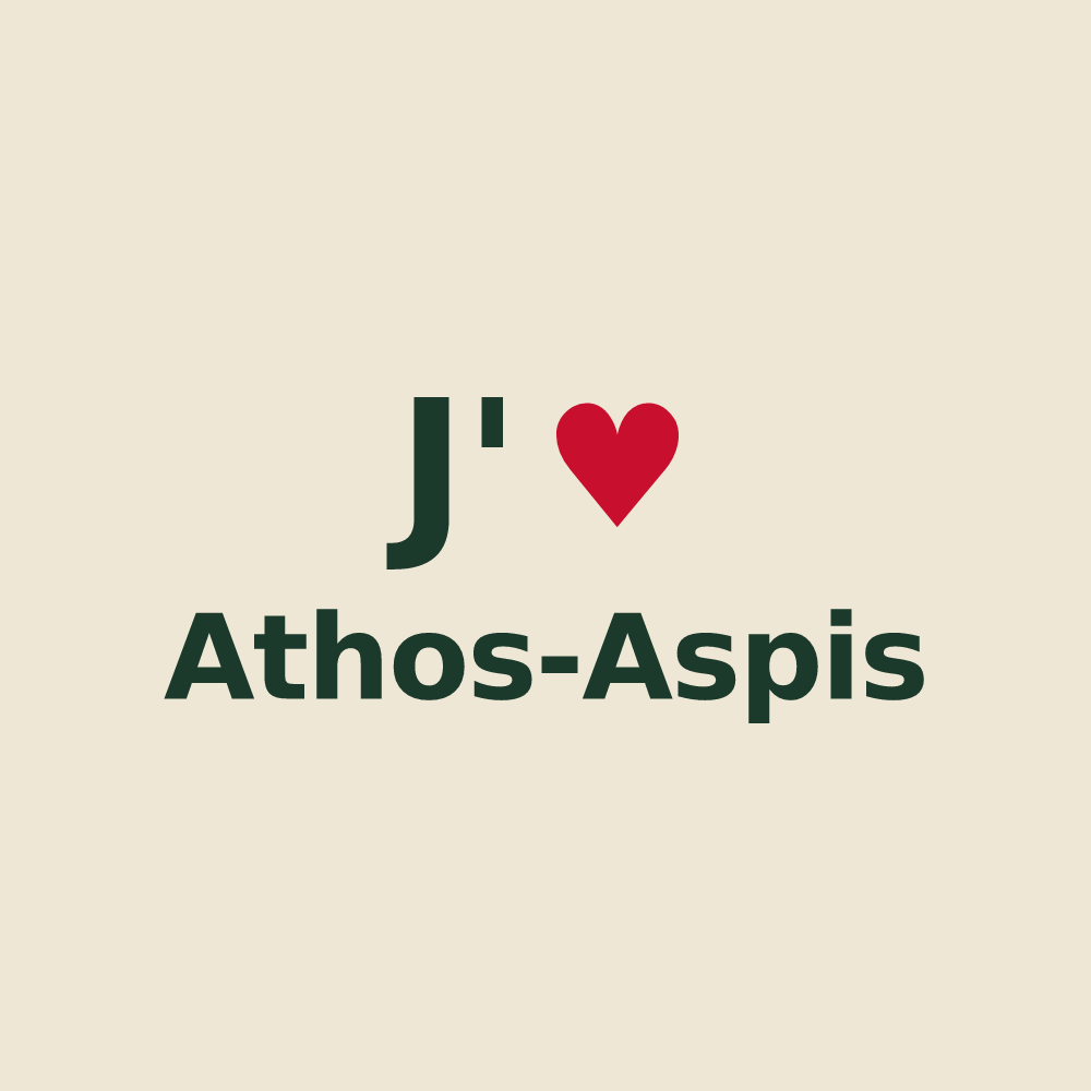 Tote bag personnalisé Athos-Aspis — design J'aime Athos-Aspis